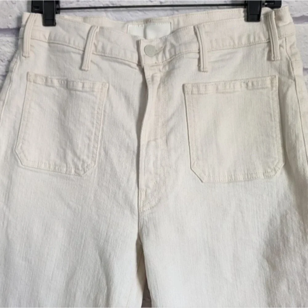 Mother Superior Hustler Patch Pocket Flood Jeans 31 Act Natural White Denim 70s - Picture 4 of 8